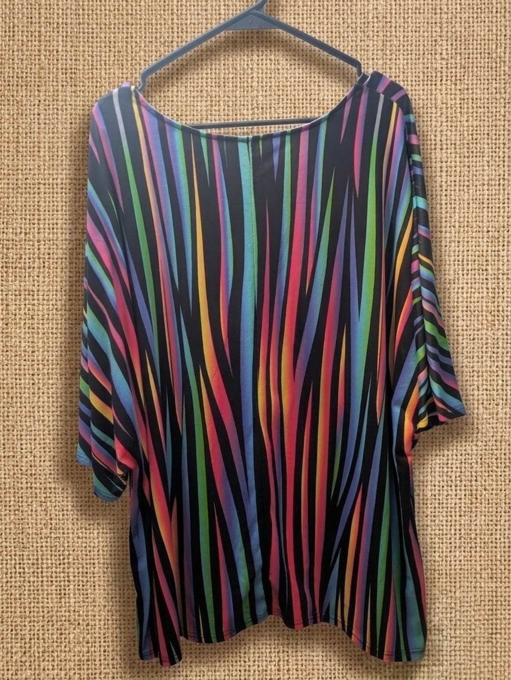 Women's Multicolor Stripe Boatneck Top - Relaxed Fit